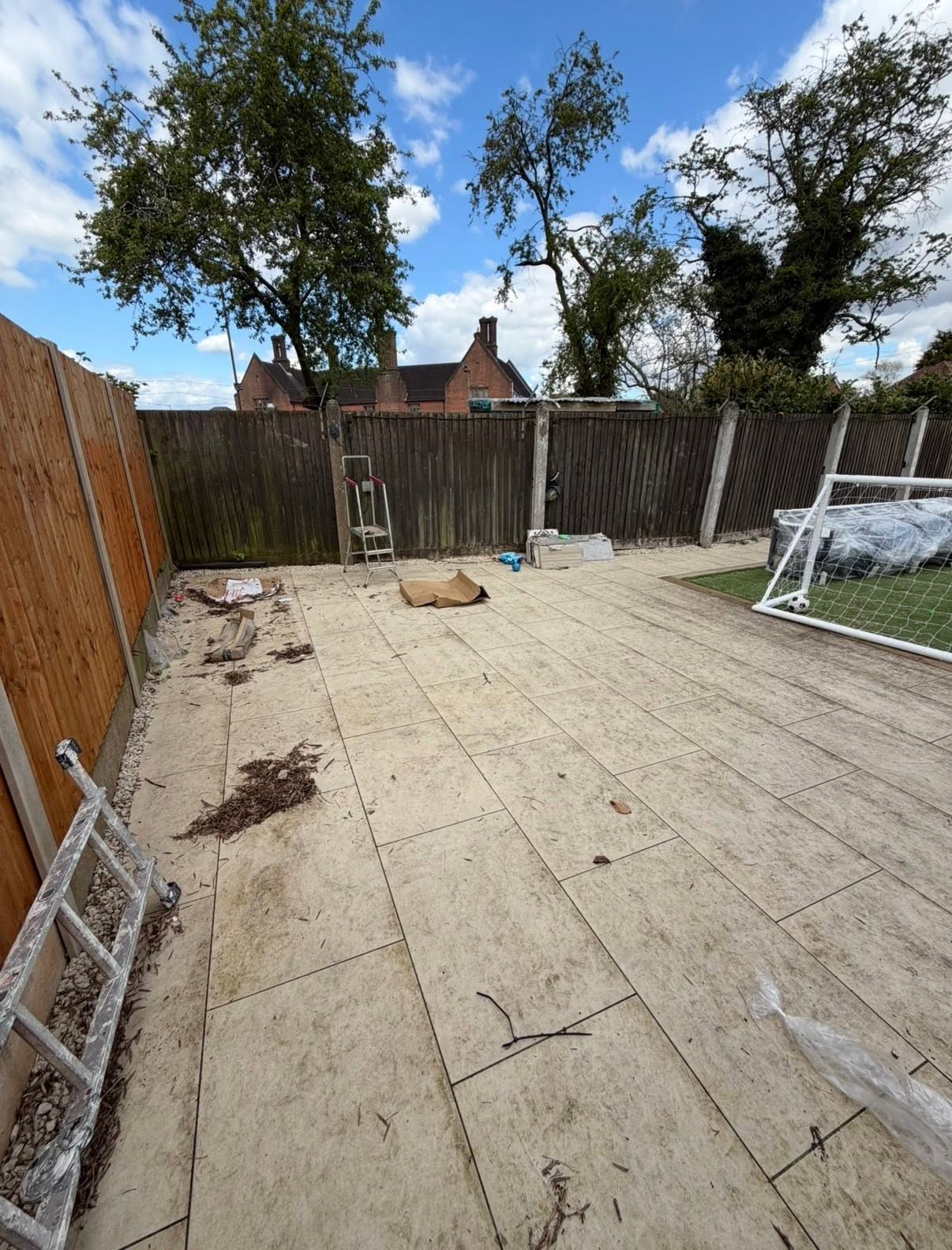 Patio before cleaning